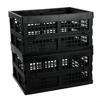 Saedy 16 Liter Black Folding Storage Crates,