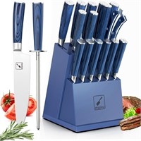 imarku 16-Piece Kitchen Knife Set with Block,