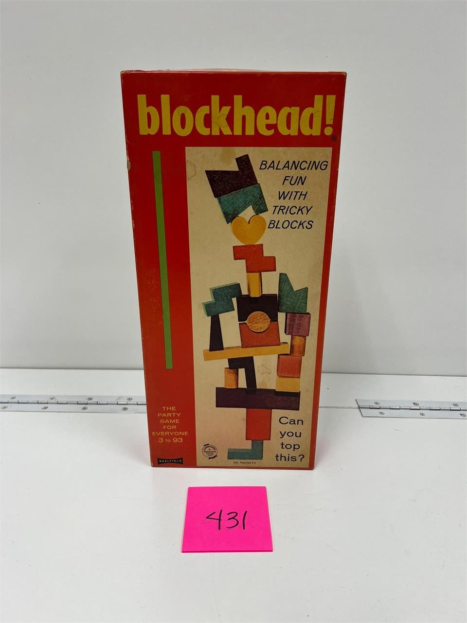 Vintage Blockhead Stacking Party Game Blocks
