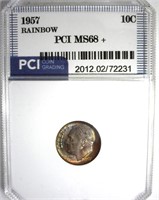 1957 Dime PCI MS68+ Rainbow