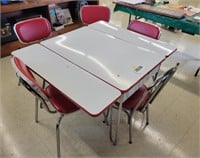 Enameled Slide Dinette Table w/5 Chairs,