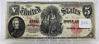 $5 U.S.N. 1907 VG