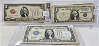 $1, $1 Silver Certificates (2 Hawaii); (7) $1