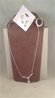 19 inch cubic zirconium twist necklace with