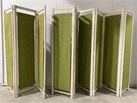 (J) Wood Framed Green Partitions Three And Six