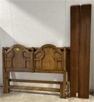(I) 
Carved Wooden Headboard and Footboard Set in