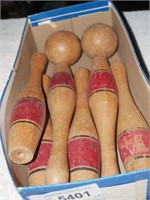 Vintage Small Wood Bowling Balls & Pins