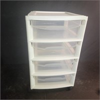 Tamor plastic drawer tower on removable wheels