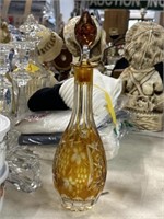 Amber inlayed crystal decanter