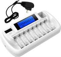 NEW - Battery charger, 8 + 1 Bay Smart Battery