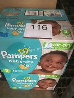 2 CTN PAMPERS SIZE 5 DIAPERS