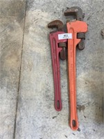 2 PIPE WRENCHES