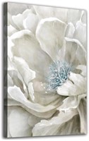 White Floral Canvas Wall Art. Vintage Botanical Wa