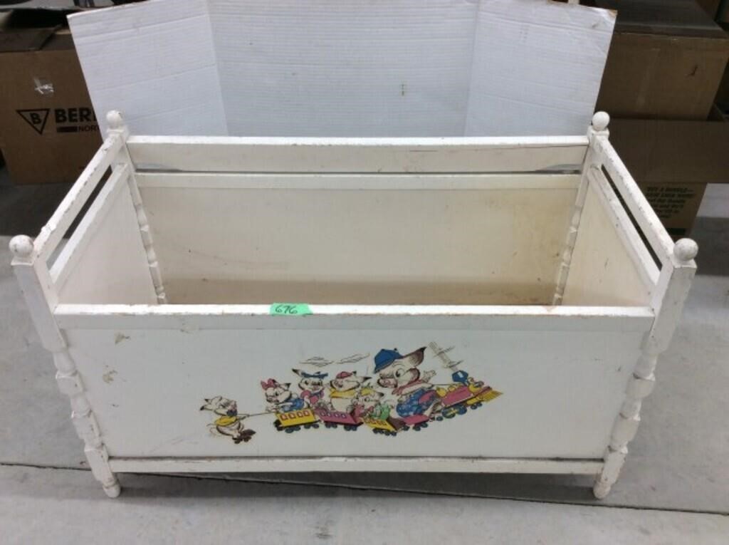 Vintage Toy Box, 33 X 16 X 20 1/2