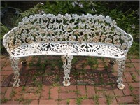 Wrought Iron Patio Bench  Width 57 Inches
