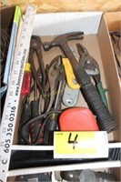 Hammers, tin snips, pliers, screwdrivers, etc