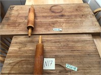 703 - PAIR OF CUTTING BOARDS & ROLLING PINS (N17)