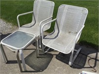 White Lawn Set- 2 Chairs & Small Tables