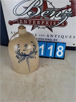 EARLY STONEWARE JUG - LYONS,NY - BLUE DECORATED