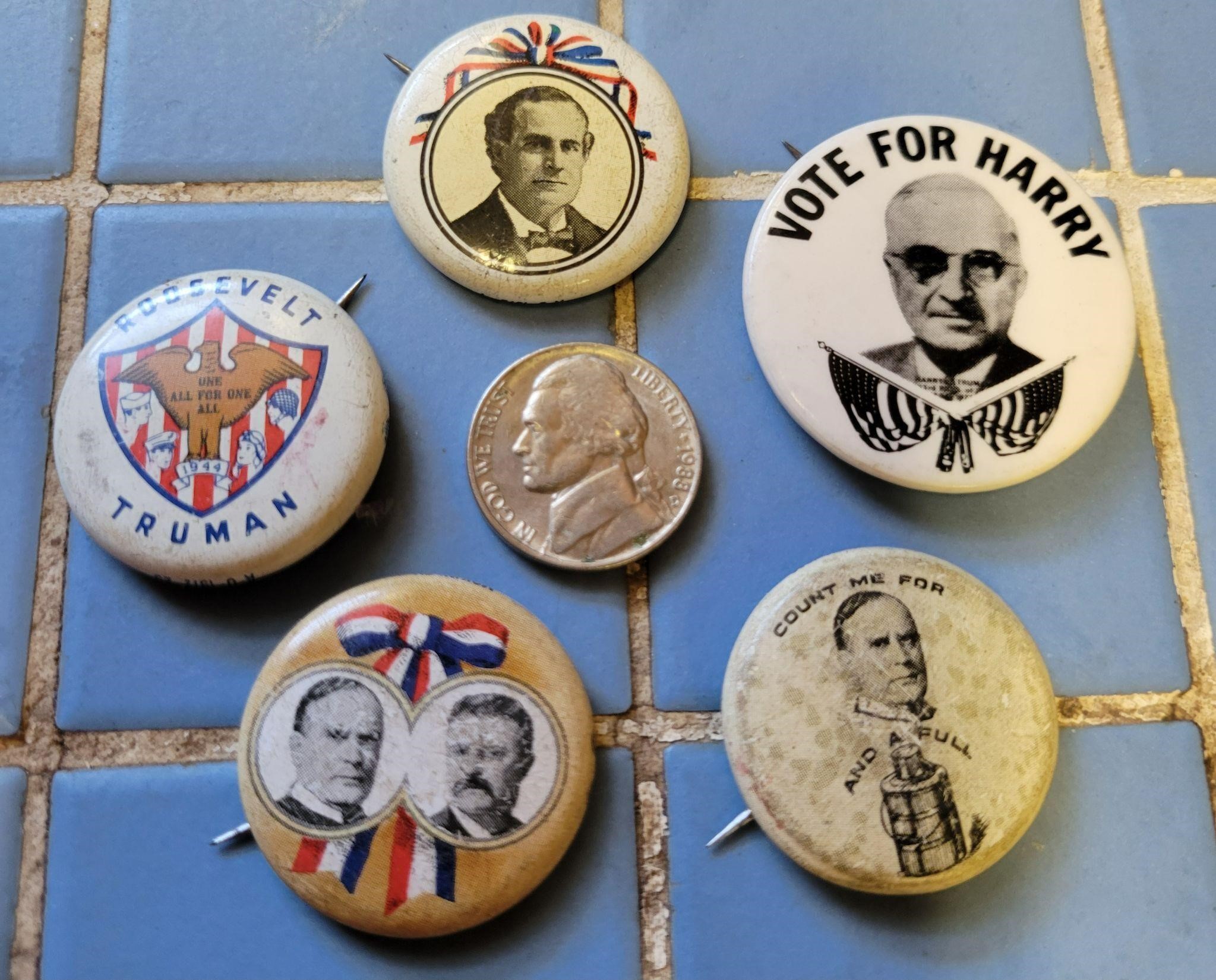 Vtg Political Buttons, Harry, Truman