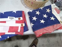 2 American Flags 1) 3x5ft 1) Smaller