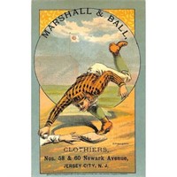 Circa 1900 Marshall Clothing Baseball Trade Card