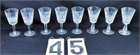 8 Waterford Crystal wine glasses, 5.5”