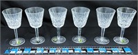 6 Waterford Crystal wine glasses, 6”