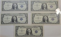 (5) 1957A $1 Silver Certificates