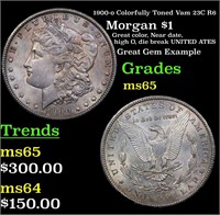 1900-o Colorfully Toned Vam 23C R6 Morgan Dollar $