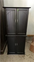 2 STACKING BLACK CABINET, OVERALL 23"X8"X51"