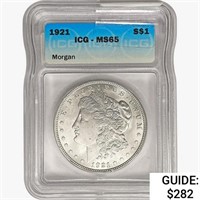 1921 Morgan Silver Dollar ICG MS65