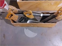 Tool box with saws