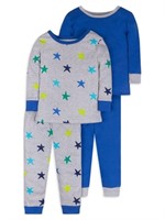 P3486  Little Star 4Pc Long Sleeve Pajamas, 9M-5T