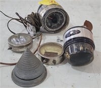 Vintage group- gauges, tach, compass, balancer