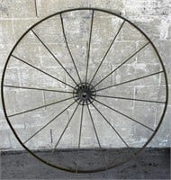 (O) Antique Steel Wagon Wheel 55”