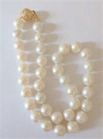 14ct yellow gold diamond pearl necklace