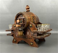 Spanish Wood & Copper Barrel Keg Music Box