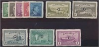 CANADA #O16-O25 MINT FINE-VF H