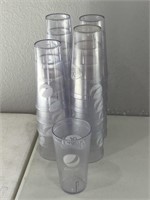 24-Pepsi/Dr. Pepper heavy plastic glasses (6 1/2