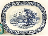 Assiette bleue vintage made in JAPAN 18½"x14", A-1