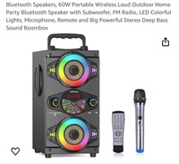Bluetooth Speakers, 60W Portable Wireless Loud