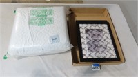 square memory foam pillow, 2 picture frames