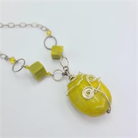 Whimsical Yellow Stone Necklace