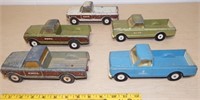 (5) Heavy Die-Cast Ertl GMC Toy Pickup Trucks