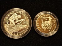 1991-1995 World War II Commemorative Two Coin...