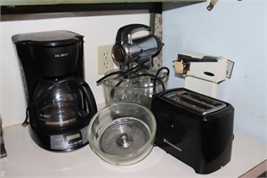 Lot of small appliances including Sunbeam Mix