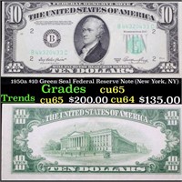 1950a $10 Green Seal Federal Reserve Note (New Yor