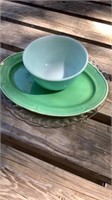 Assortment of Platters and Mixing Bowl