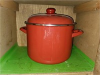 Red Cook Pot Full of Flatware